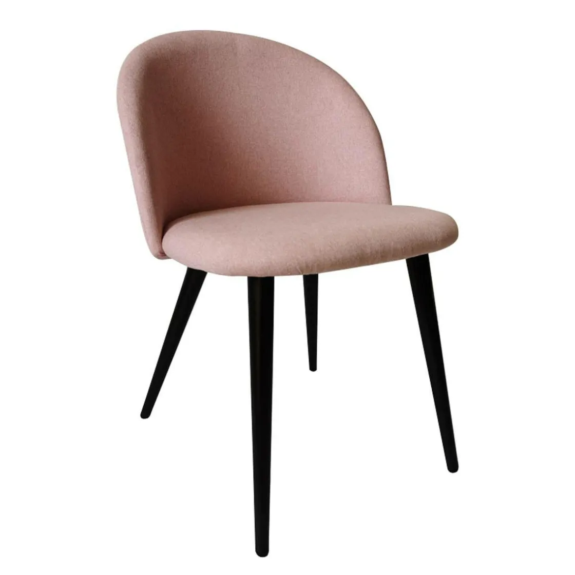 Made in Meubles Chaise<Chaise en tissu rose pâle et métal Jasmine (lot de 2)