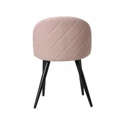 Made in Meubles Chaise<Chaise en tissu rose pâle et métal Jasmine (lot de 2)