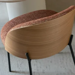 Made in Meubles Chaise<Chaise en tissu terracotta et bois clair Nyssa (lot de 2)