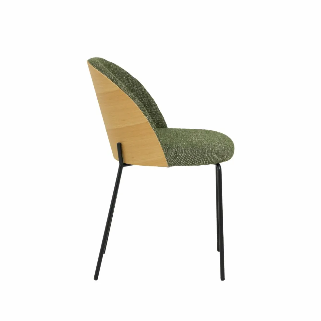 Made in Meubles Chaise<Chaise en tissu vert et bois clair Nyssa (lot de 2)