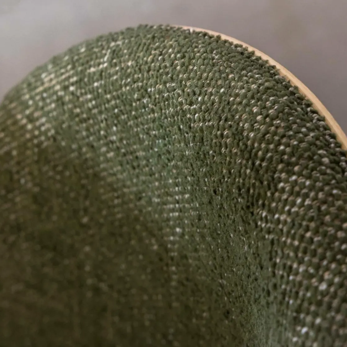 Made in Meubles Chaise<Chaise en tissu vert et bois clair Nyssa (lot de 2)