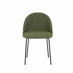 Made in Meubles Chaise<Chaise en tissu vert et bois clair Nyssa (lot de 2)