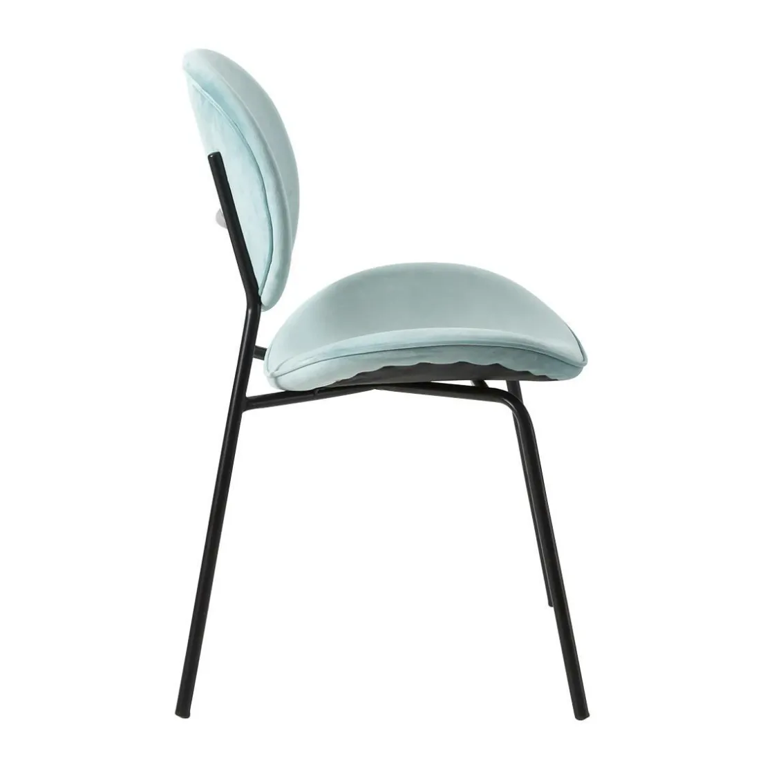 Made in Meubles Chaise<Chaise en velours bleu turquoise Sohane (lot de 2)