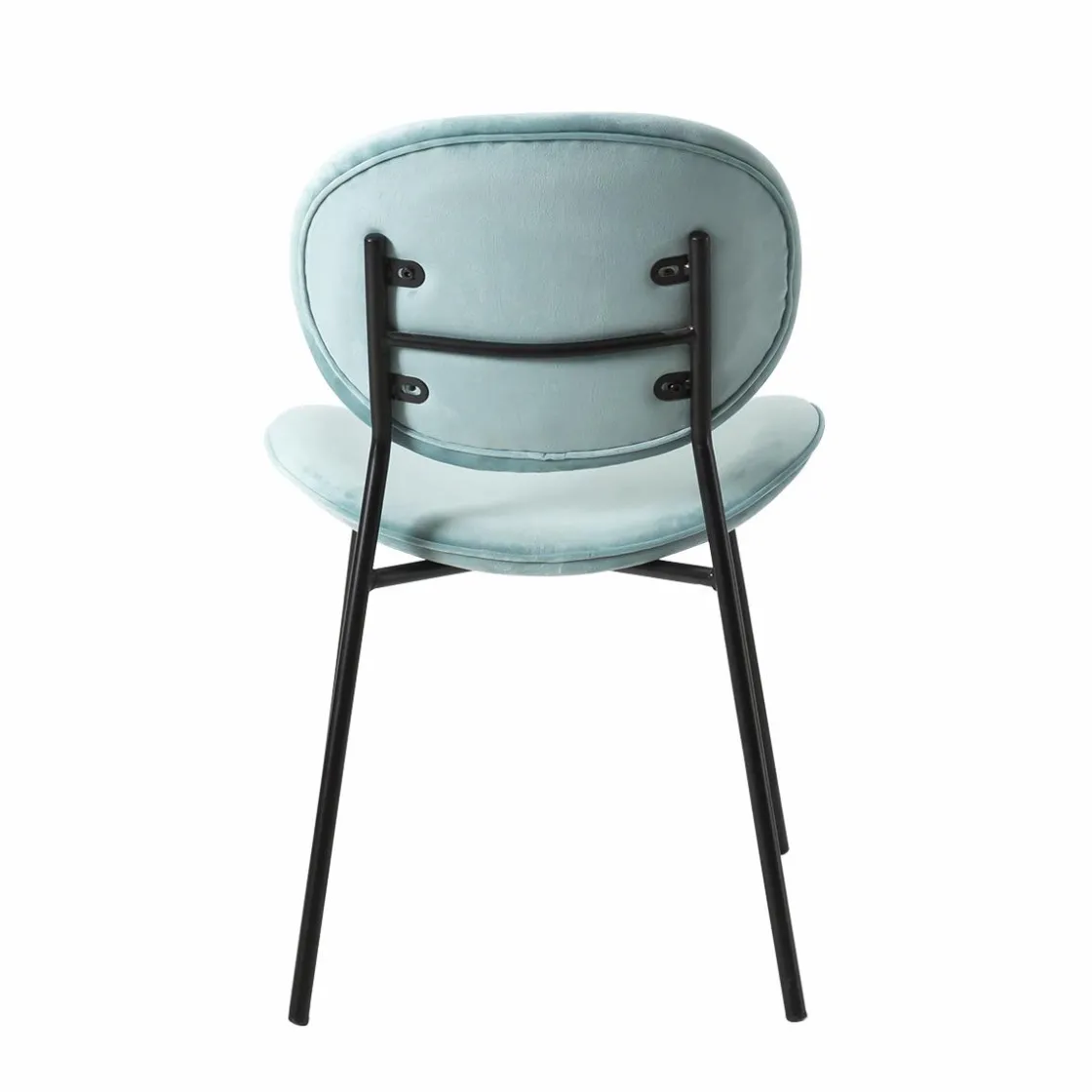 Made in Meubles Chaise<Chaise en velours bleu turquoise Sohane (lot de 2)