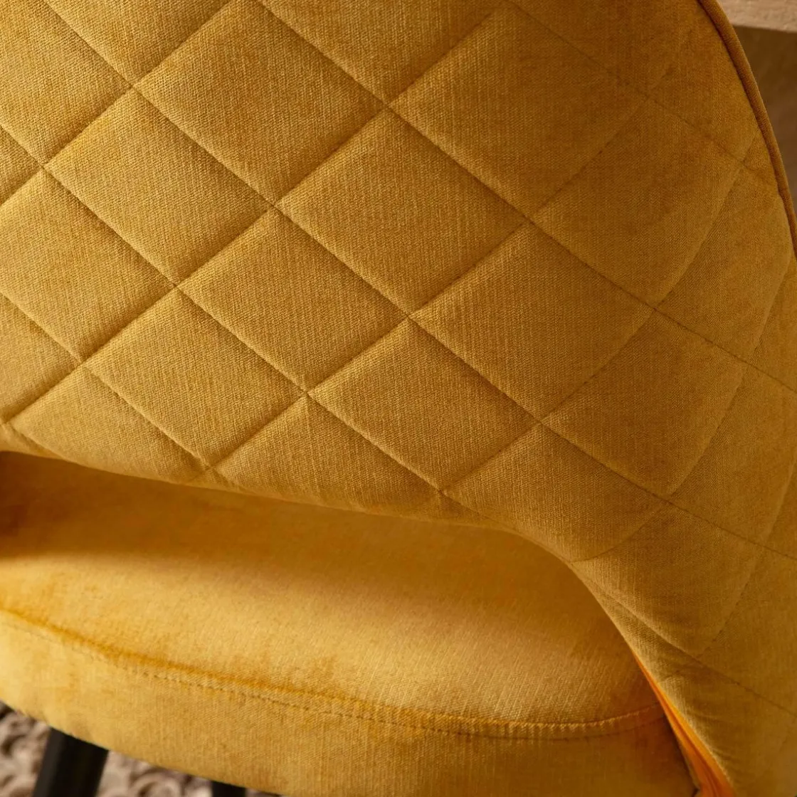 Made in Meubles Chaise<Chaise en velours moutarde Rumba (lot de 2)