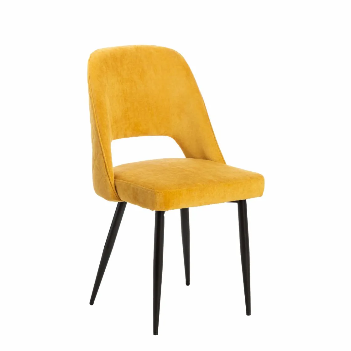 Made in Meubles Chaise<Chaise en velours moutarde Rumba (lot de 2)