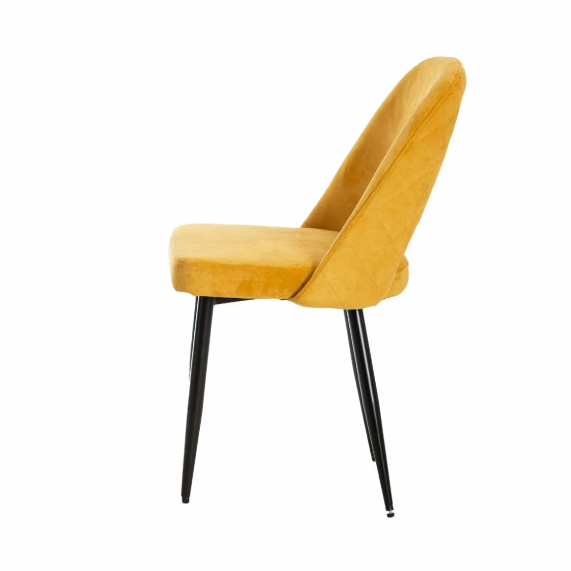 Made in Meubles Chaise<Chaise en velours moutarde Rumba (lot de 2)