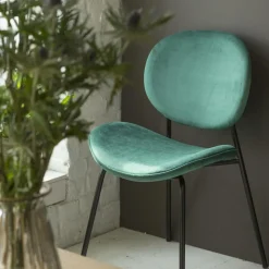 Made in Meubles Chaise<Chaise en velours vert émeraude Sohane (lot de 2)