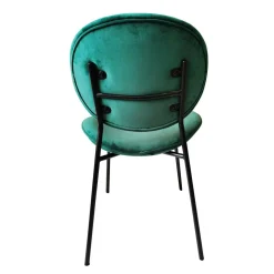 Made in Meubles Chaise<Chaise en velours vert émeraude Sohane (lot de 2)