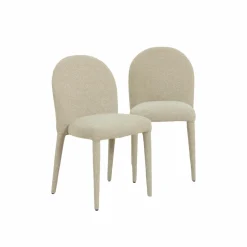 Made in Meubles Chaise<Chaise intégralement en tissu écru Doris (lot de 2)