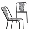 Made in Meubles Chaise<Chaise perforée en métal noir Julien (lot de 2)