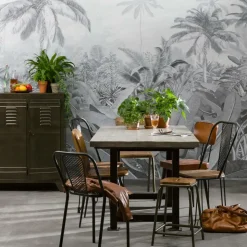 Made in Meubles Chaise<Chaise perforée en métal noir Julien (lot de 2)