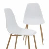 Made in Meubles Chaise<Chaise scandinave blanc pieds compas Marius (lot de 2)