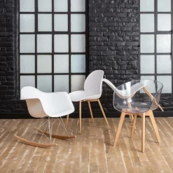 Made in Meubles Chaise<Chaise scandinave blanc pieds compas Marius (lot de 2)