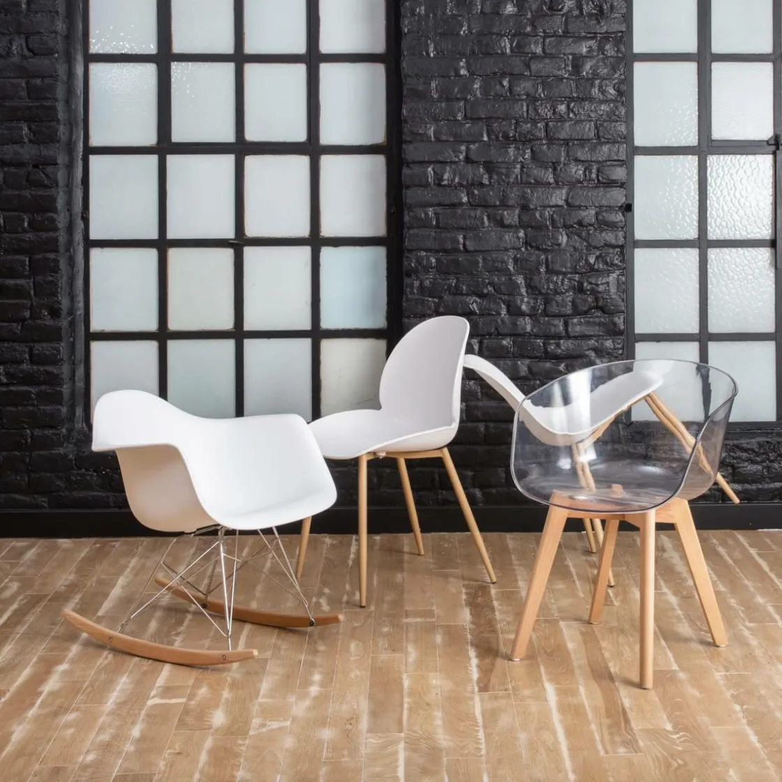 Made in Meubles Chaise<Chaise scandinave blanc pieds compas Marius (lot de 2)