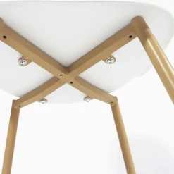 Made in Meubles Chaise<Chaise scandinave blanc pieds compas Marius (lot de 2)