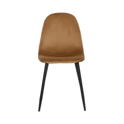 Made in Meubles Chaise<Chaise scandinave en velours marron café Copenhague (lot de 2)