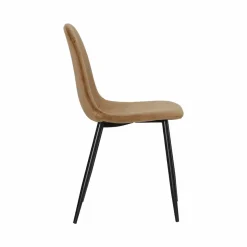 Made in Meubles Chaise<Chaise scandinave en velours marron café Copenhague (lot de 2)