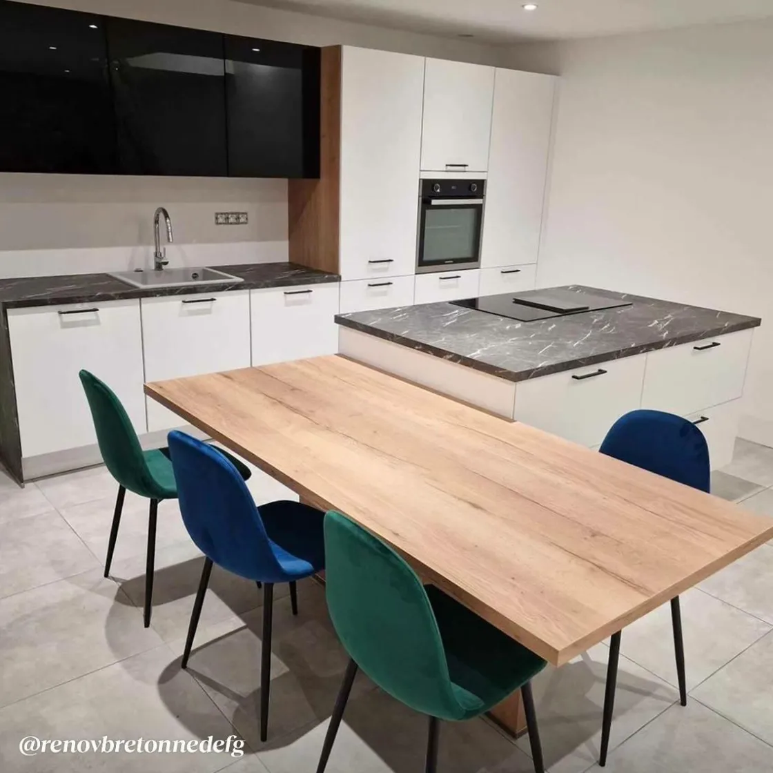 Made in Meubles Chaise<Chaise scandinave en velours bleu roi Copenhague (lot de 2)