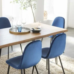 Made in Meubles Chaise<Chaise scandinave en velours bleu roi Copenhague (lot de 2)