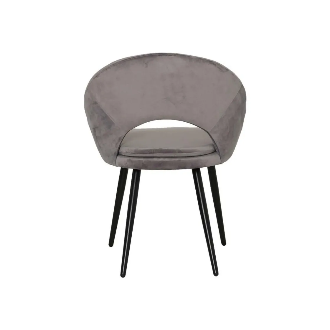 Made in Meubles Chaise<Chaise style fauteuil en velours gris souris Elouan (lot de 2)