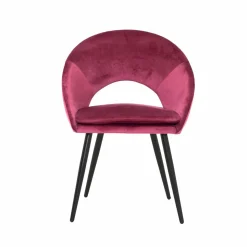Made in Meubles Chaise<Chaise style fauteuil en velours rose framboise Elouan (lot de 2)