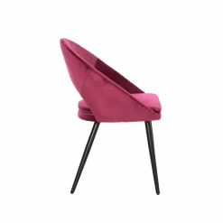 Made in Meubles Chaise<Chaise style fauteuil en velours rose framboise Elouan (lot de 2)