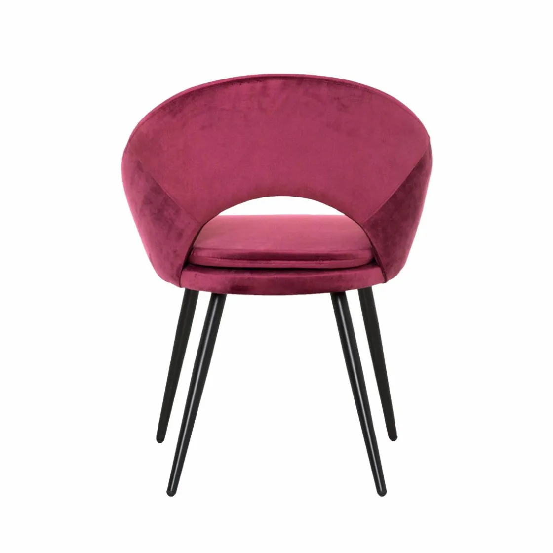 Made in Meubles Chaise<Chaise style fauteuil en velours rose framboise Elouan (lot de 2)
