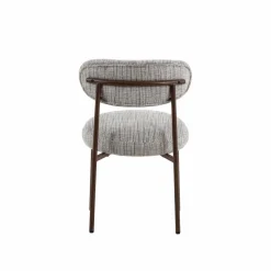 Made in Meubles Chaise<Chaise tissu écru chiné taupe pieds métal effet bois Janis (lot de 2)