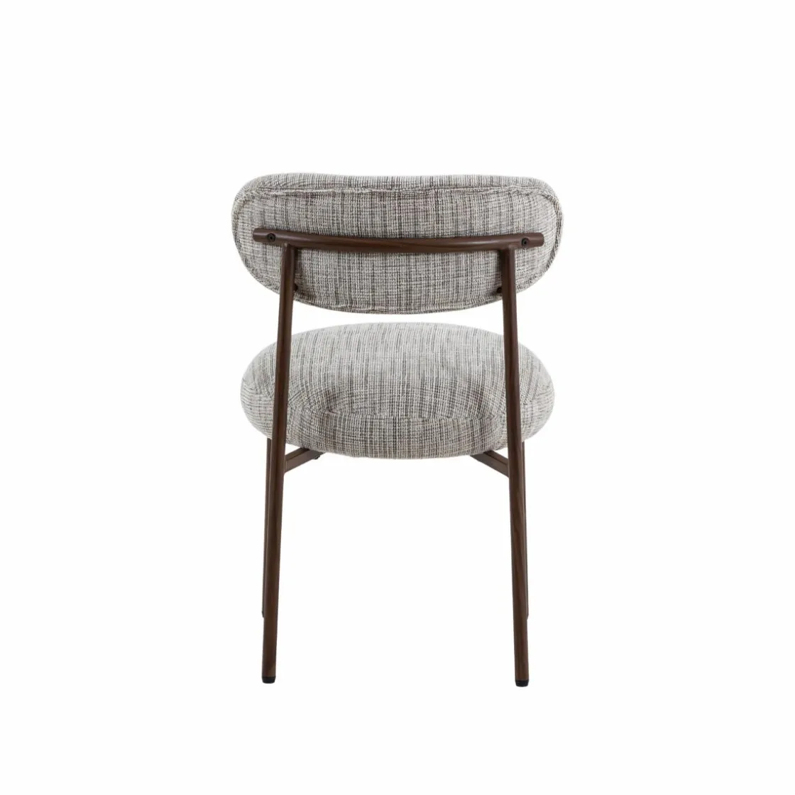 Made in Meubles Chaise<Chaise tissu écru chiné taupe pieds métal effet bois Janis (lot de 2)