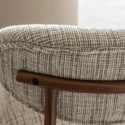 Made in Meubles Chaise<Chaise tissu écru chiné taupe pieds métal effet bois Janis (lot de 2)