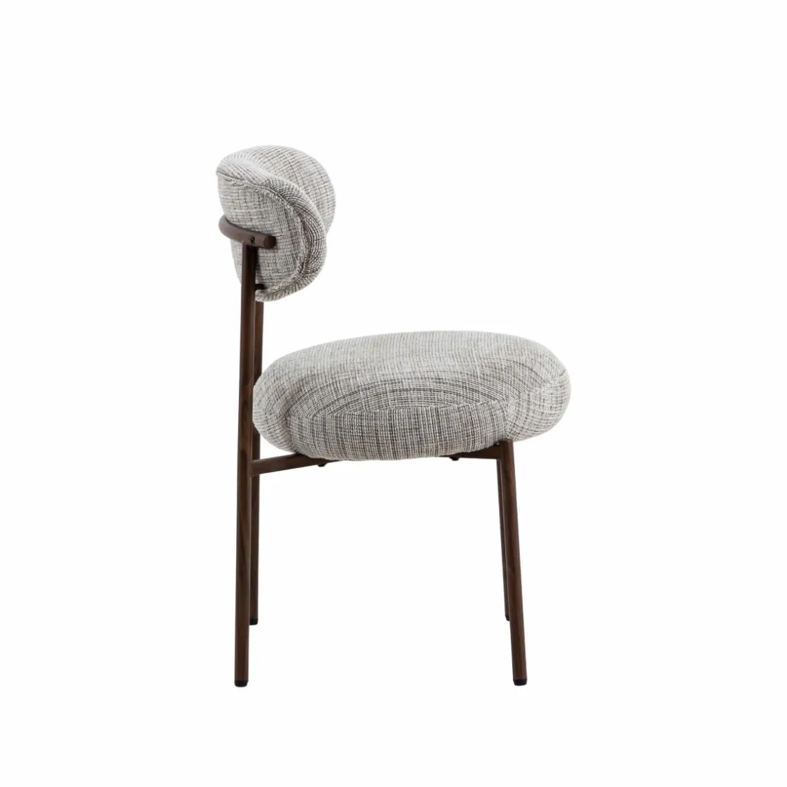 Made in Meubles Chaise<Chaise tissu écru chiné taupe pieds métal effet bois Janis (lot de 2)