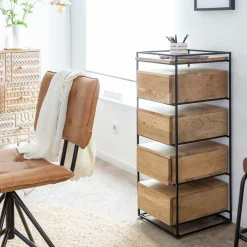 Made in Meubles Chiffonnier<Chiffonnier en bois de manguier et métal Haïcé