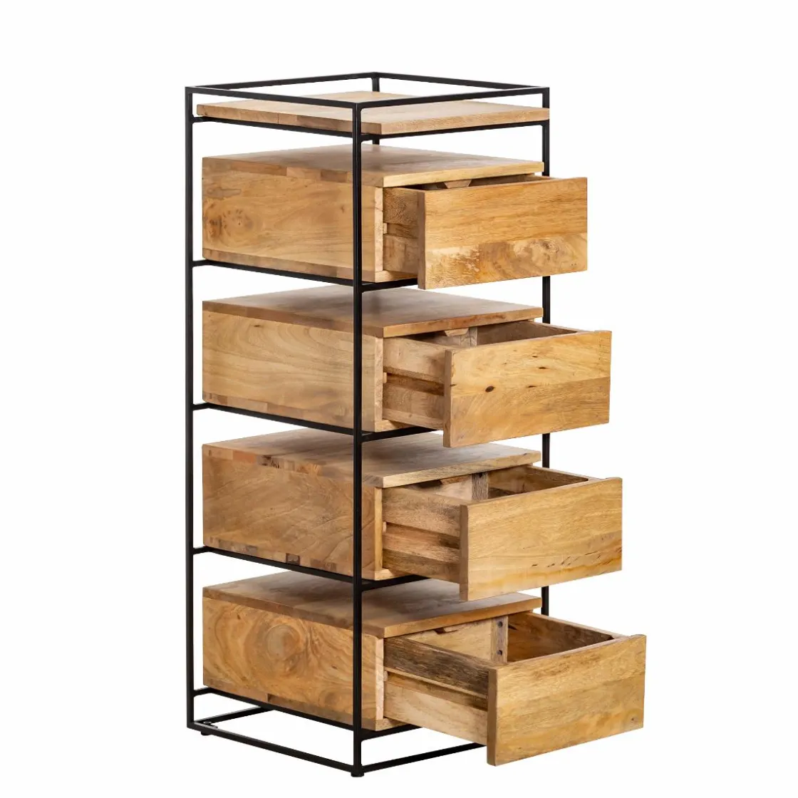 Made in Meubles Chiffonnier<Chiffonnier en bois de manguier et métal Haïcé