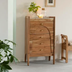 Made in Meubles Chiffonnier<Chiffonnier en marbre et bois d'acacia Calix