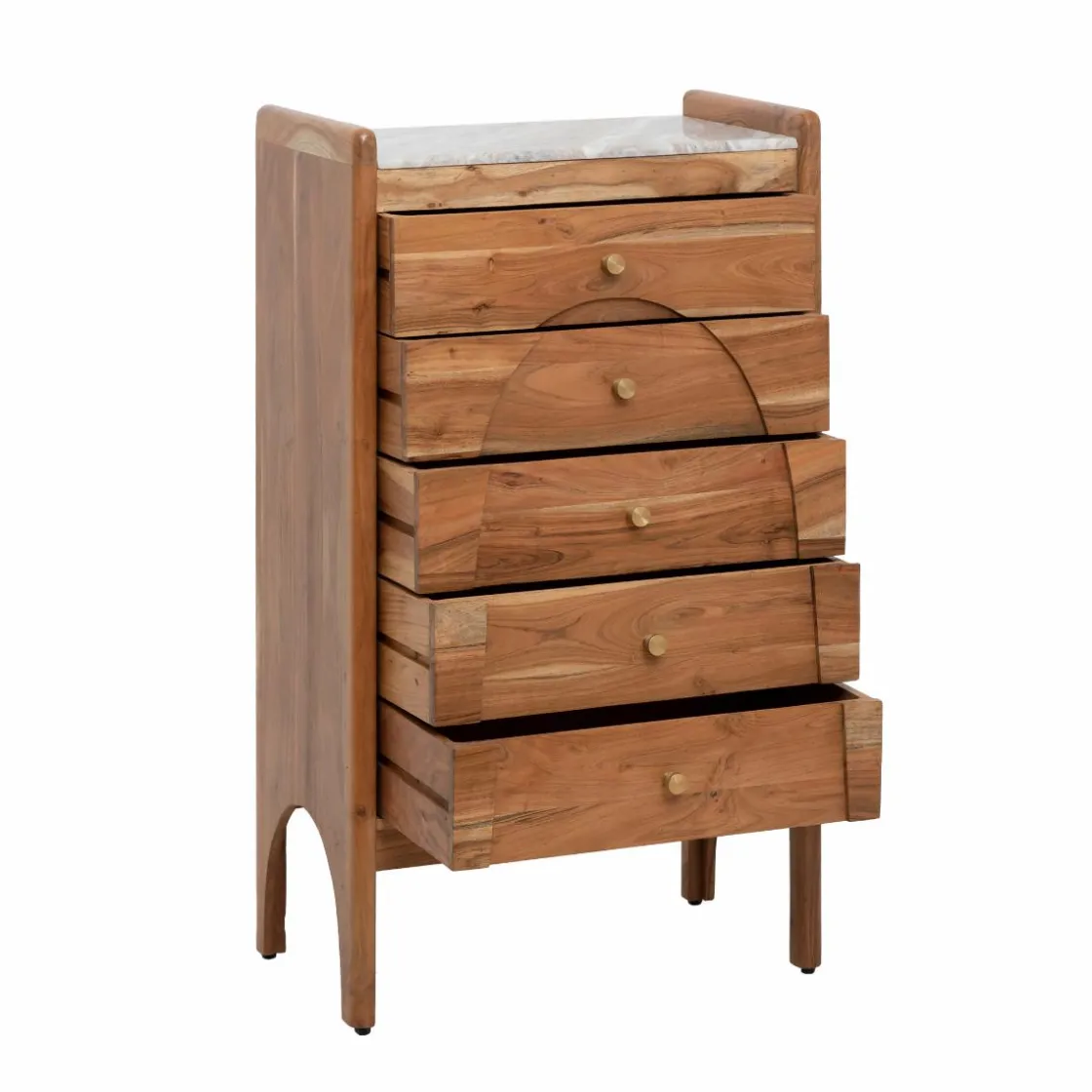 Made in Meubles Chiffonnier<Chiffonnier en marbre et bois d'acacia Calix