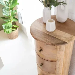 Made in Meubles Chiffonnier<Chiffonnier rond en bois de manguier Maëva