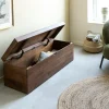 Made in Meubles Banc|Meuble De Rangement<Coffre banc en bois de manguier foncé Babeth