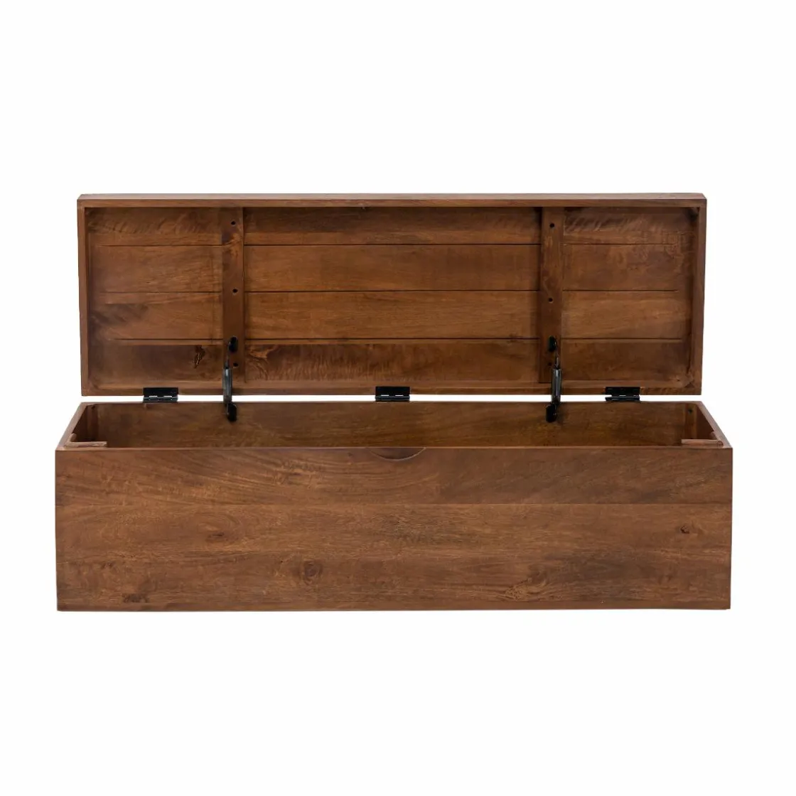 Made in Meubles Banc|Meuble De Rangement<Coffre banc en bois de manguier foncé Babeth