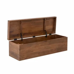 Made in Meubles Banc|Meuble De Rangement<Coffre banc en bois de manguier foncé Babeth