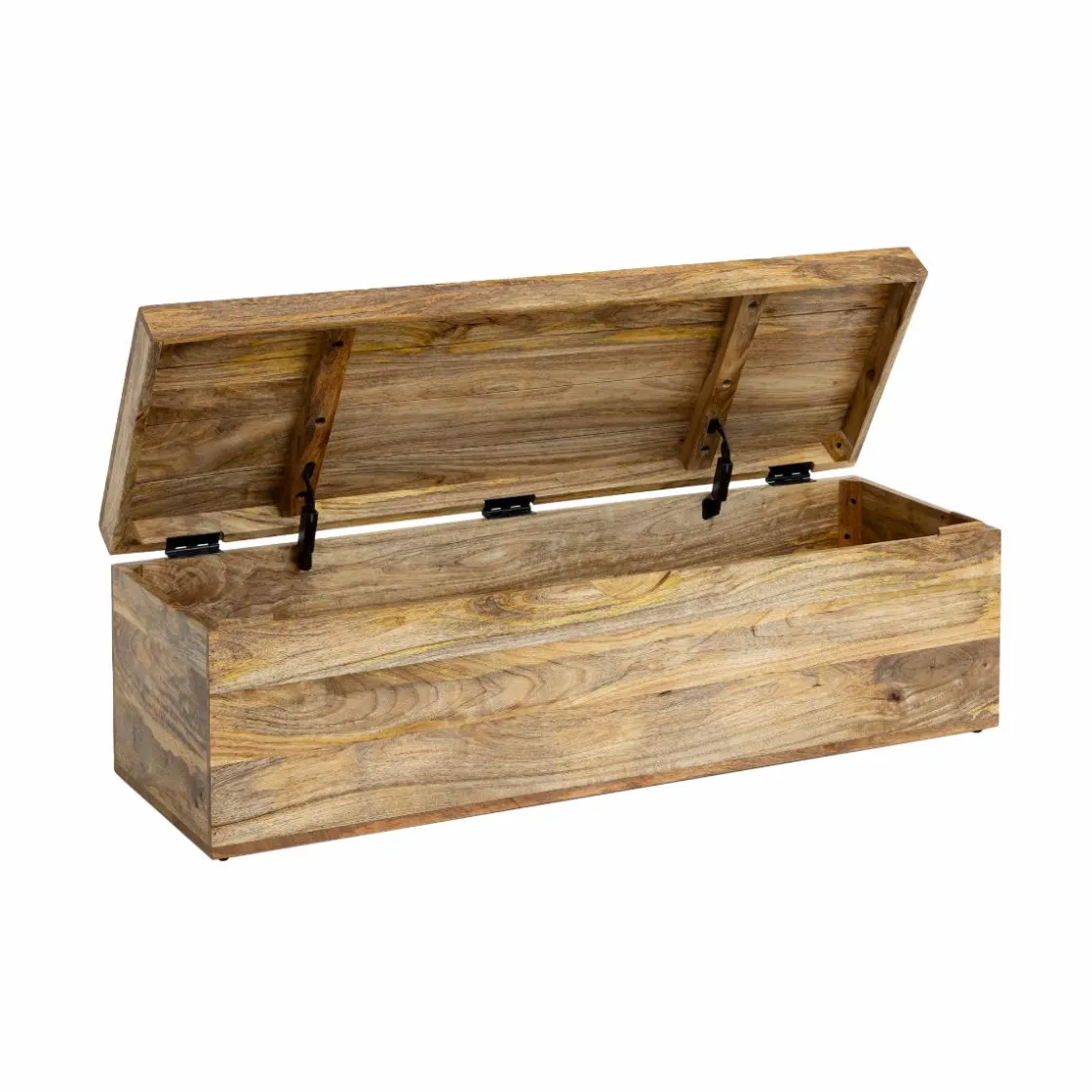 Made in Meubles Banc|Meuble De Rangement<Coffre banc en bois de manguier clair Babeth
