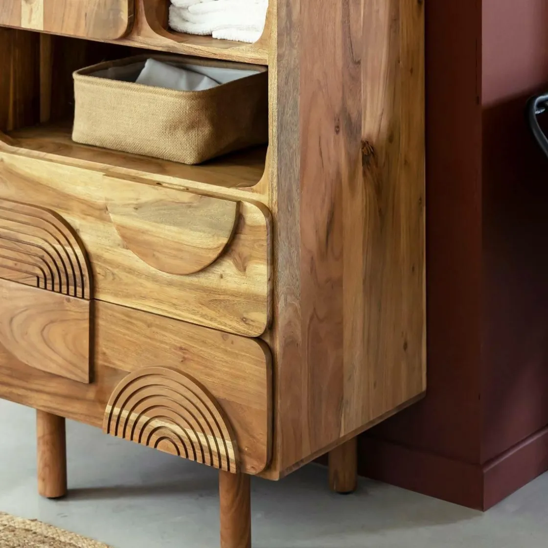 Made in Meubles Colonne<Colonne de salle de bain en bois d'acacia Tilio