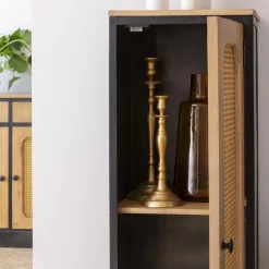 Made in Meubles Colonne|Armoire<Colonne en bois de manguier et cannage Ezra