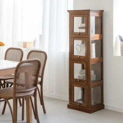 Made in Meubles Vitrine<Colonne vitrée en bois de manguier Remick