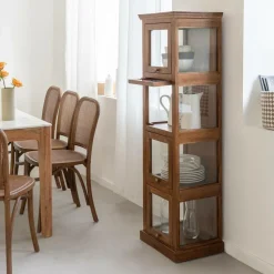 Made in Meubles Vitrine<Colonne vitrée en bois de manguier Remick