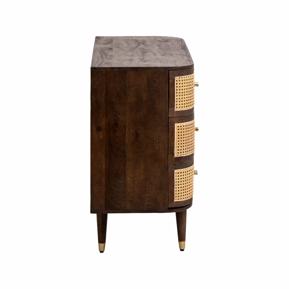 Made in Meubles Commode<Commode 4 tiroirs en bois de manguier et cannage Soren