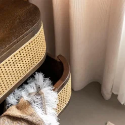 Made in Meubles Commode<Commode 6 tiroirs en bois de manguier et cannage Soren