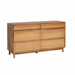 Made in Meubles Commode<Commode en bois de manguier et cannage Rim