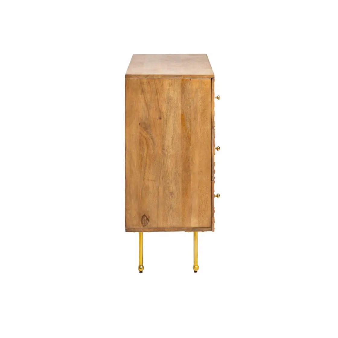 Made in Meubles Commode<Commode en bois de manguier sculpté Léopold