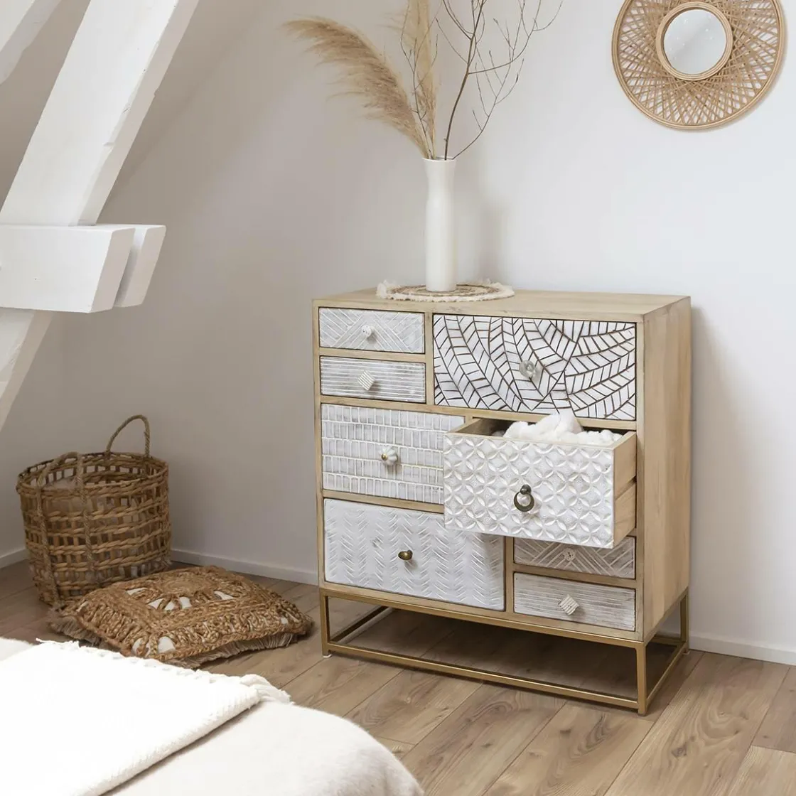 Made in Meubles Commode<Commode en bois de manguier et métal Vic